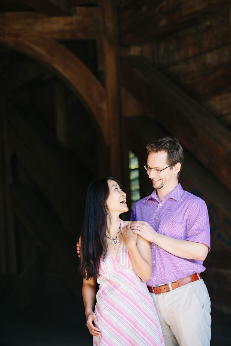 Couple laugh together
