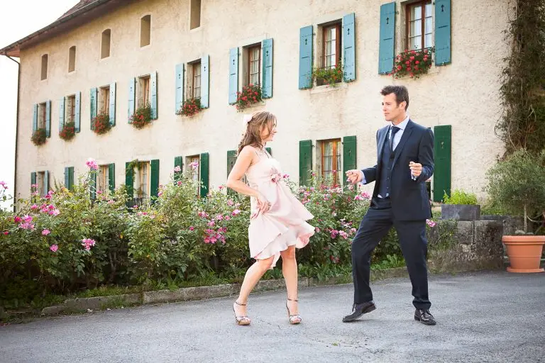 Couple dance for their civil wedding portraits