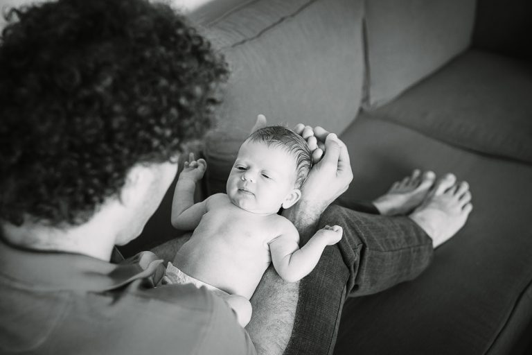 Newborn girl and dad