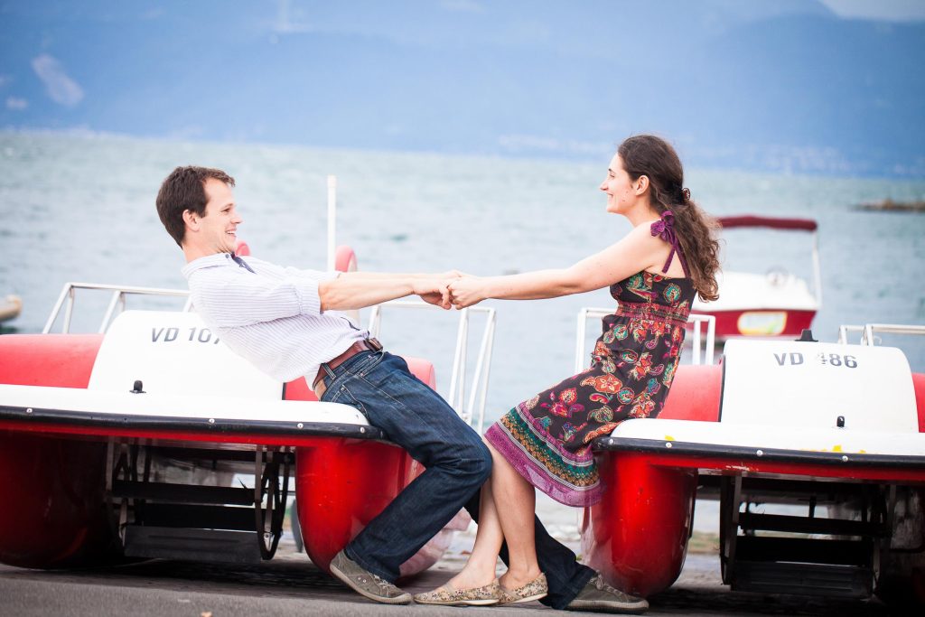 Couple with peddalos