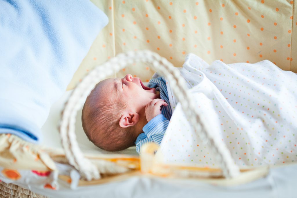 Sleepy newborn baby