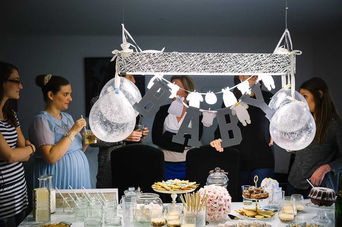 Table decorations at a babyshower
